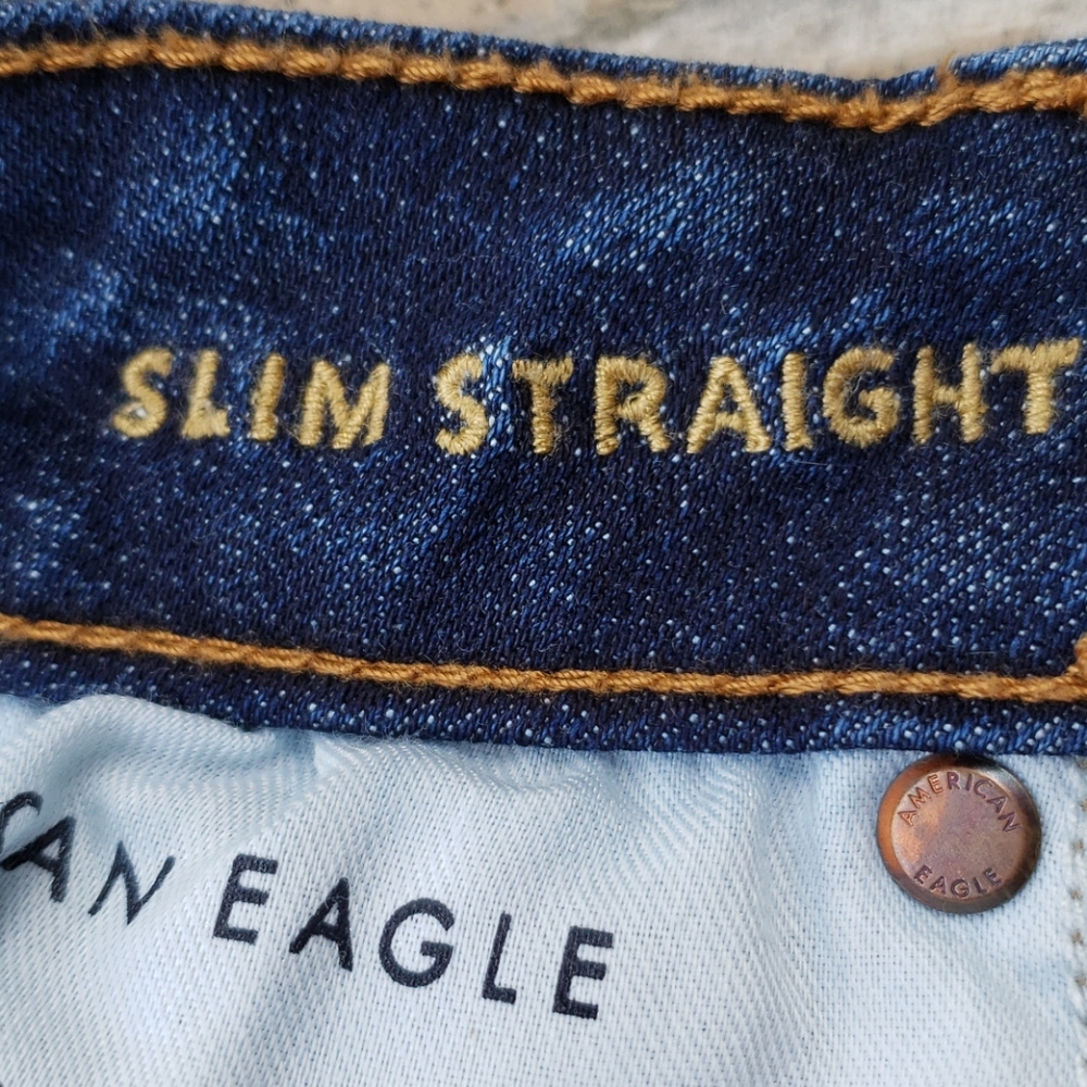 American Eagle Men's Slim Straight Stretch Jeans 27" Waist X 27" Inseam Length - Picture 8 of 12